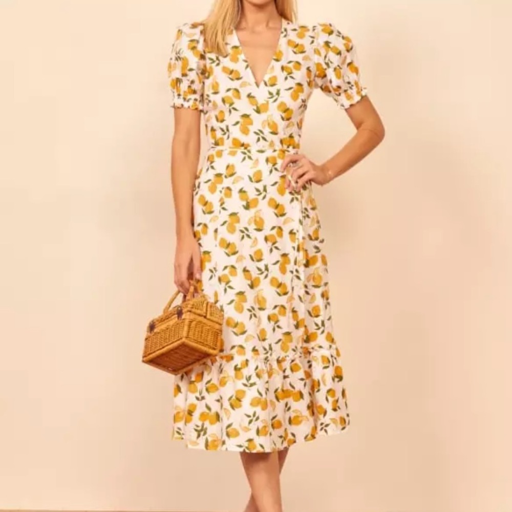 Reformation Veronika Dress Lemonade Authentic XS